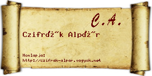 Czifrák Alpár névjegykártya